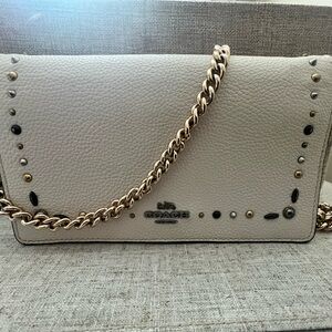 Coach Cream Studded Crossbody Bag